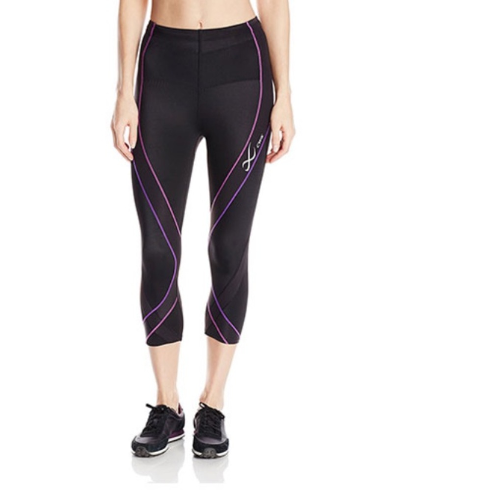 • CW-X • Women’s 140806 Lycra Pro 3/4 Tights
Black and Purple Small